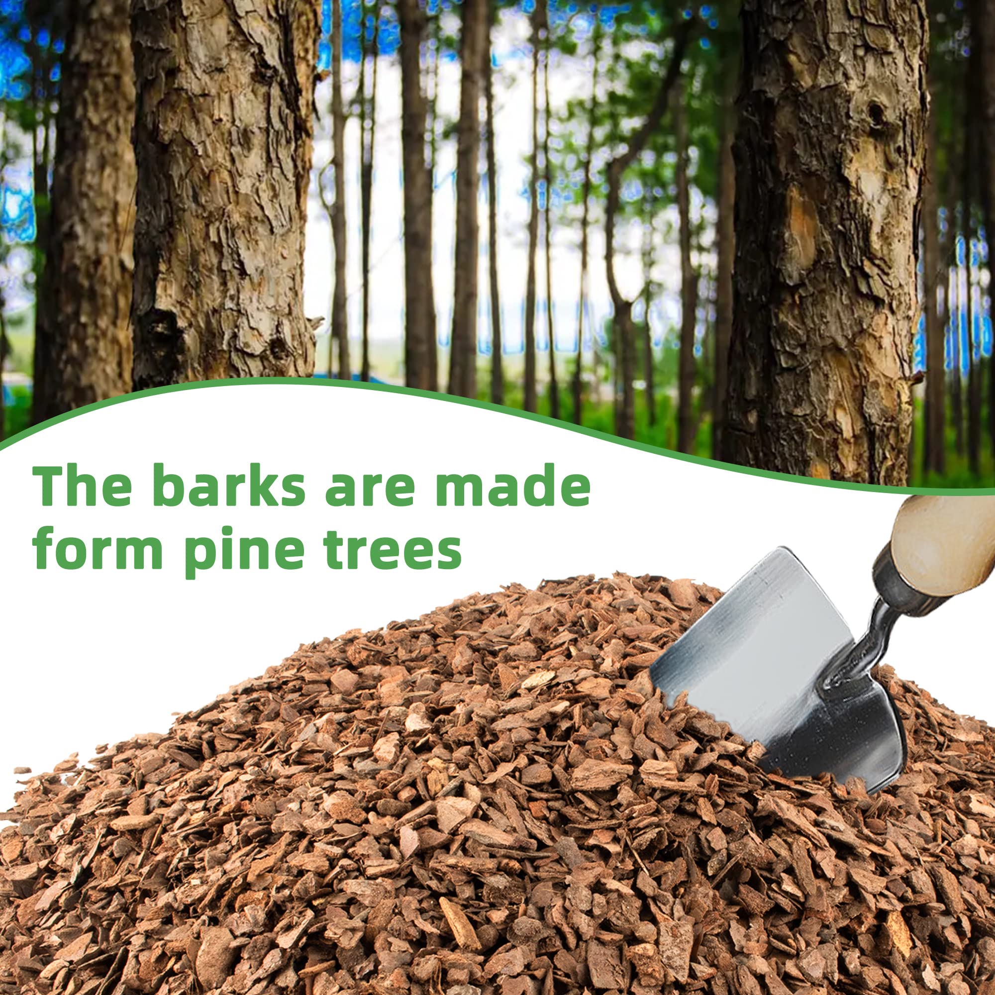 CJGQ close-up of pine bark chips highlighting texture and airflow benefit