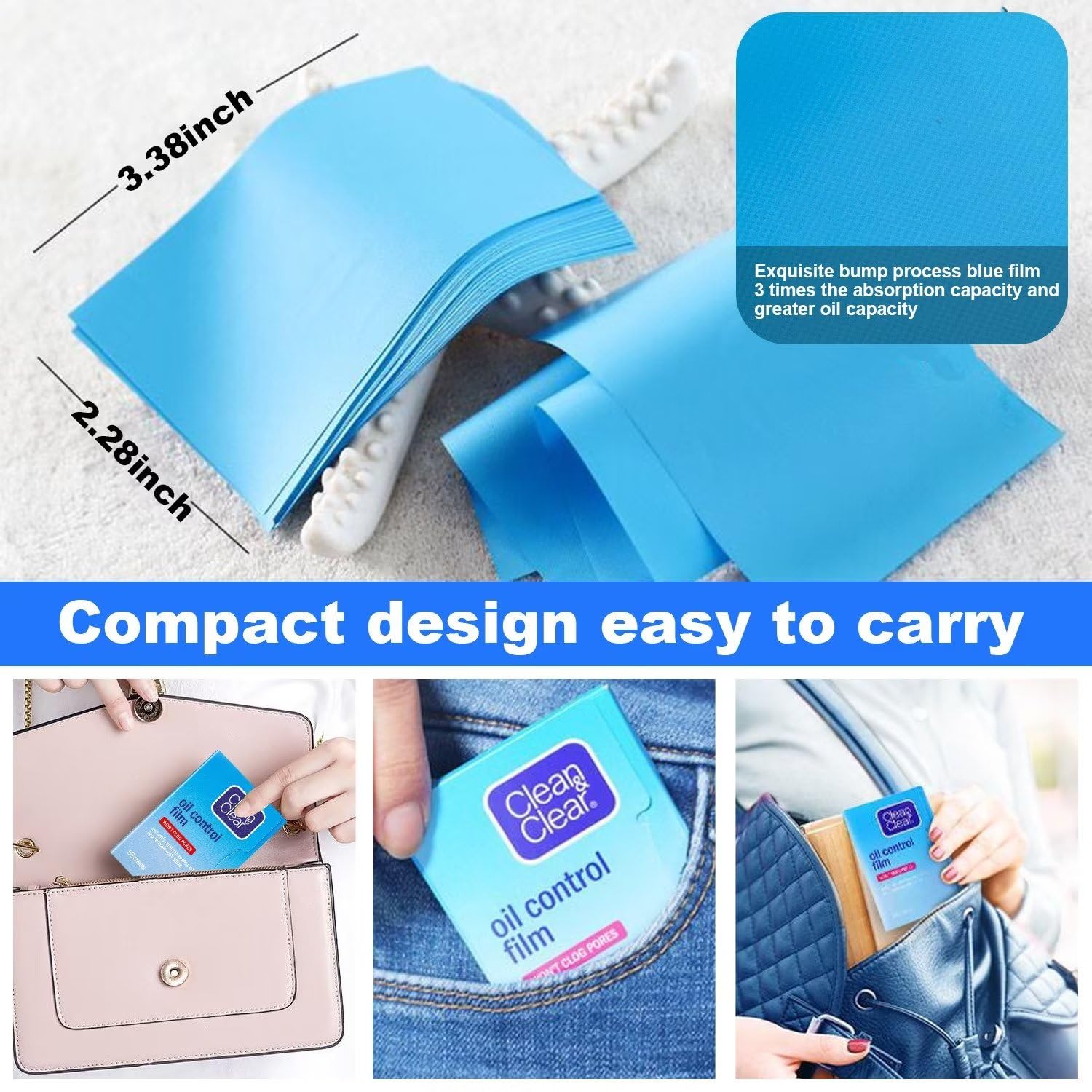 Clean & Clear estuche portátil dentro de bolso para retoques rápidos