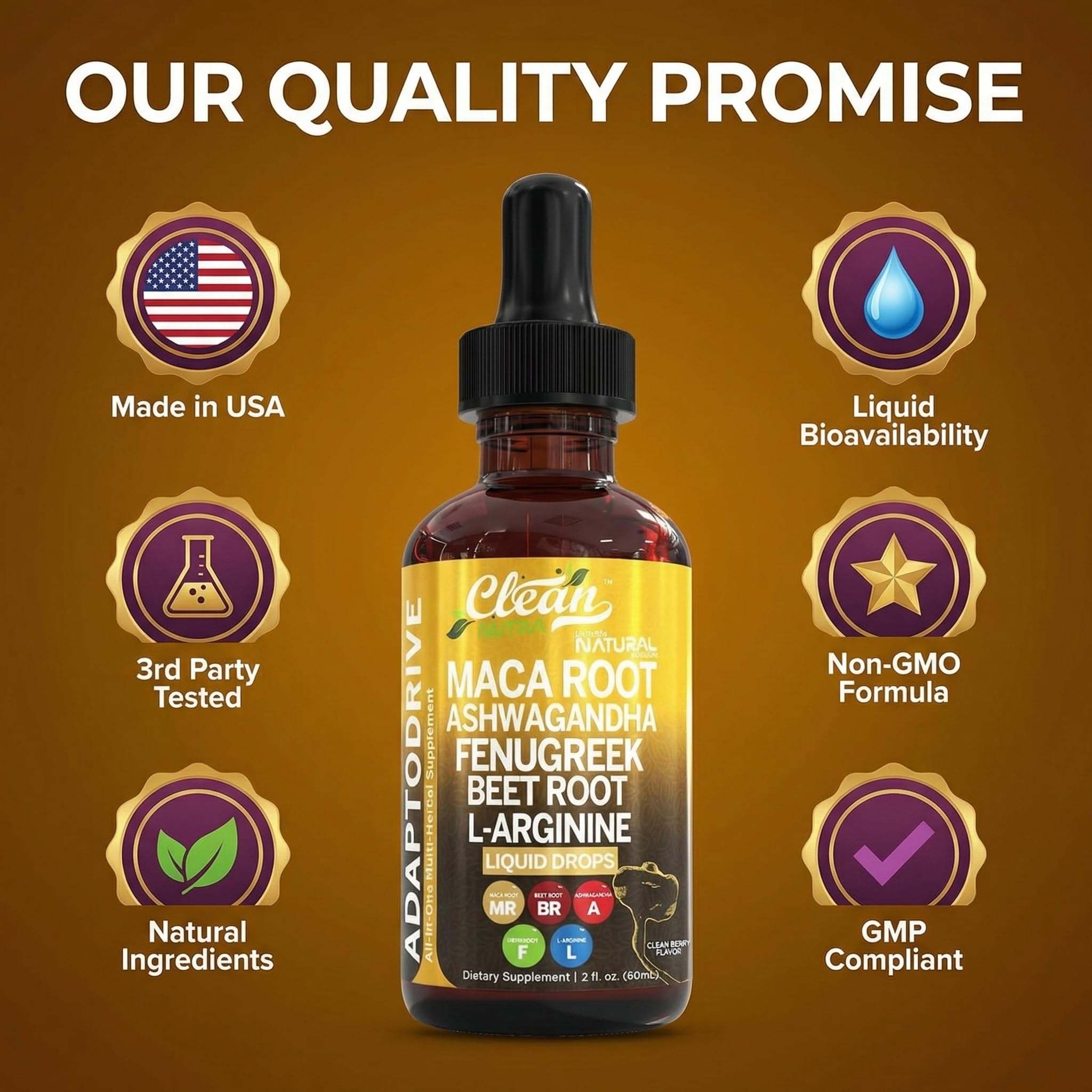 Clean Nutraceuticals botella en encuadre de cocina estilo vida saludable