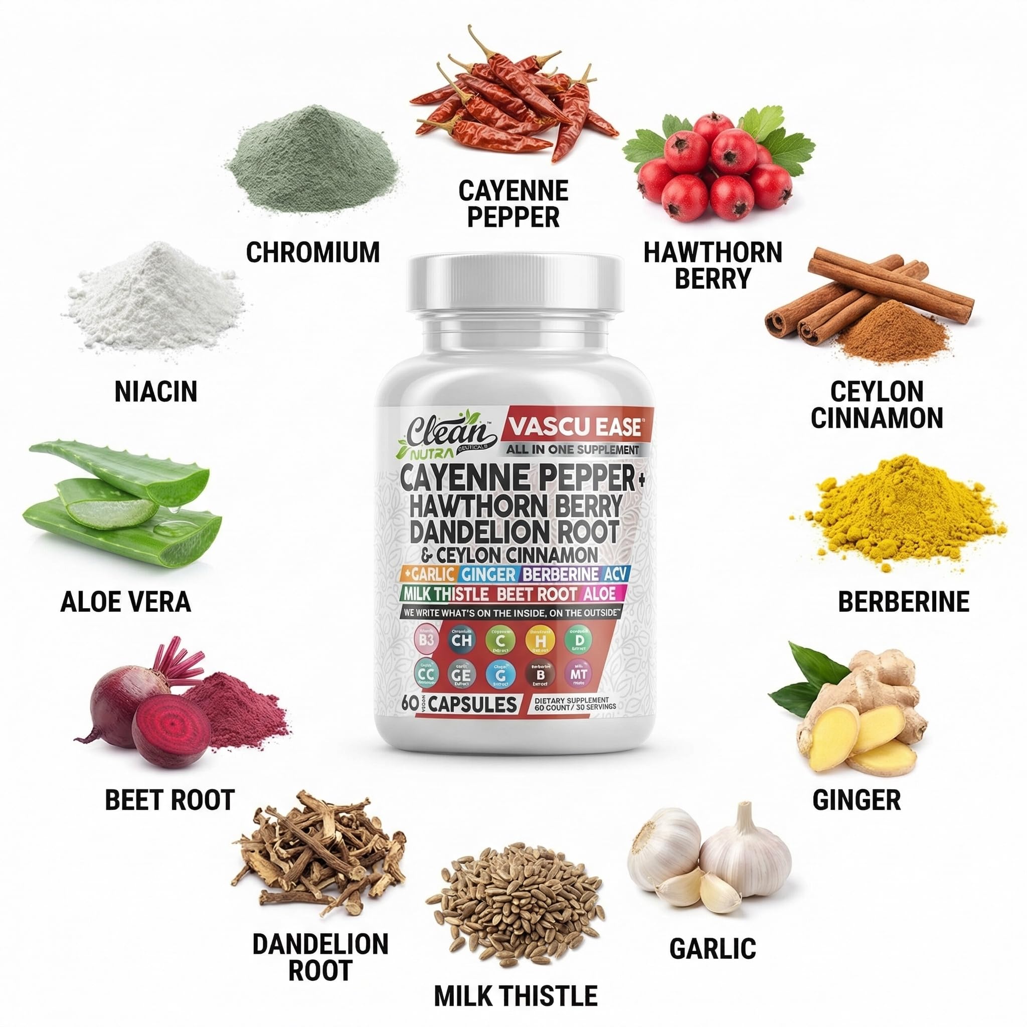 Clean Nutraceuticals detalle de polvos e ingredientes naturales visual