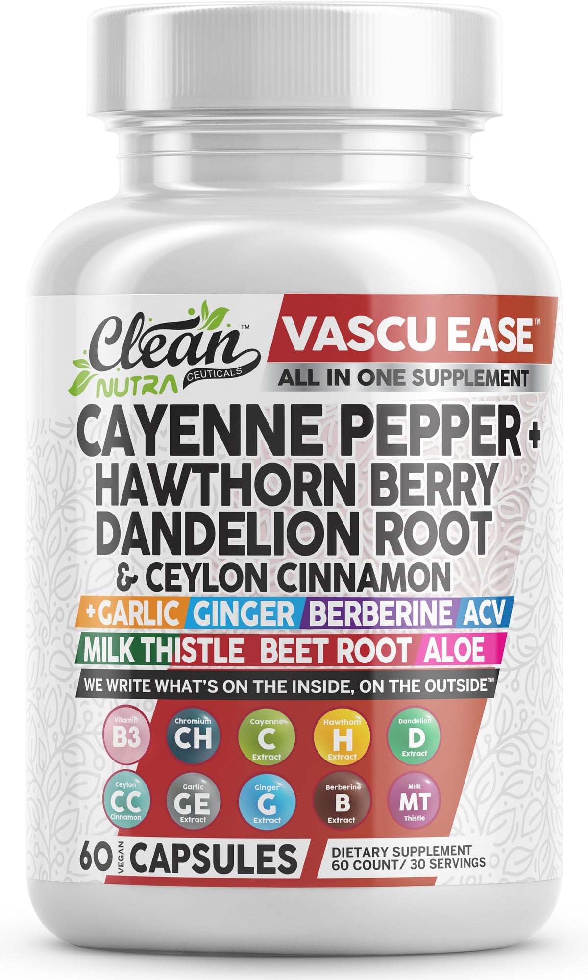 Clean Nutraceuticals vista frontal del envase que facilita elección
