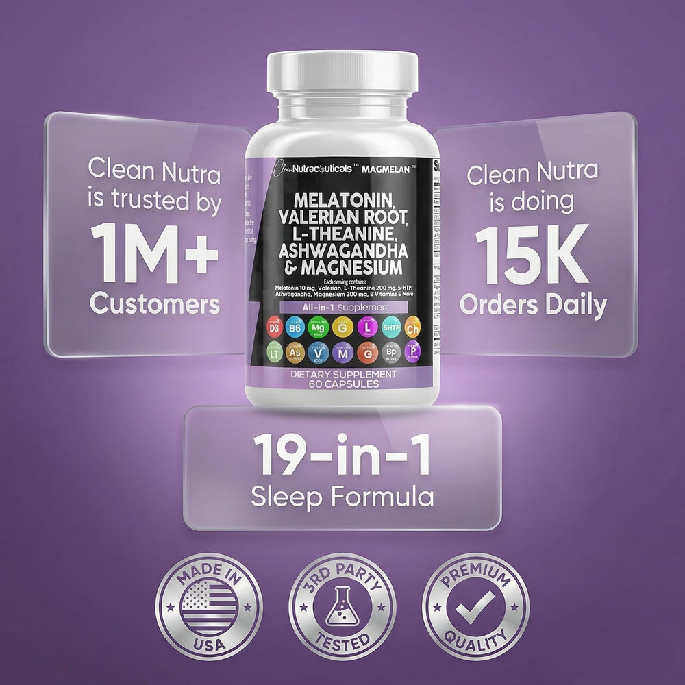 Clean Nutraceuticals botella abierta con cápsulas dispersas mostrando cantidad disponible