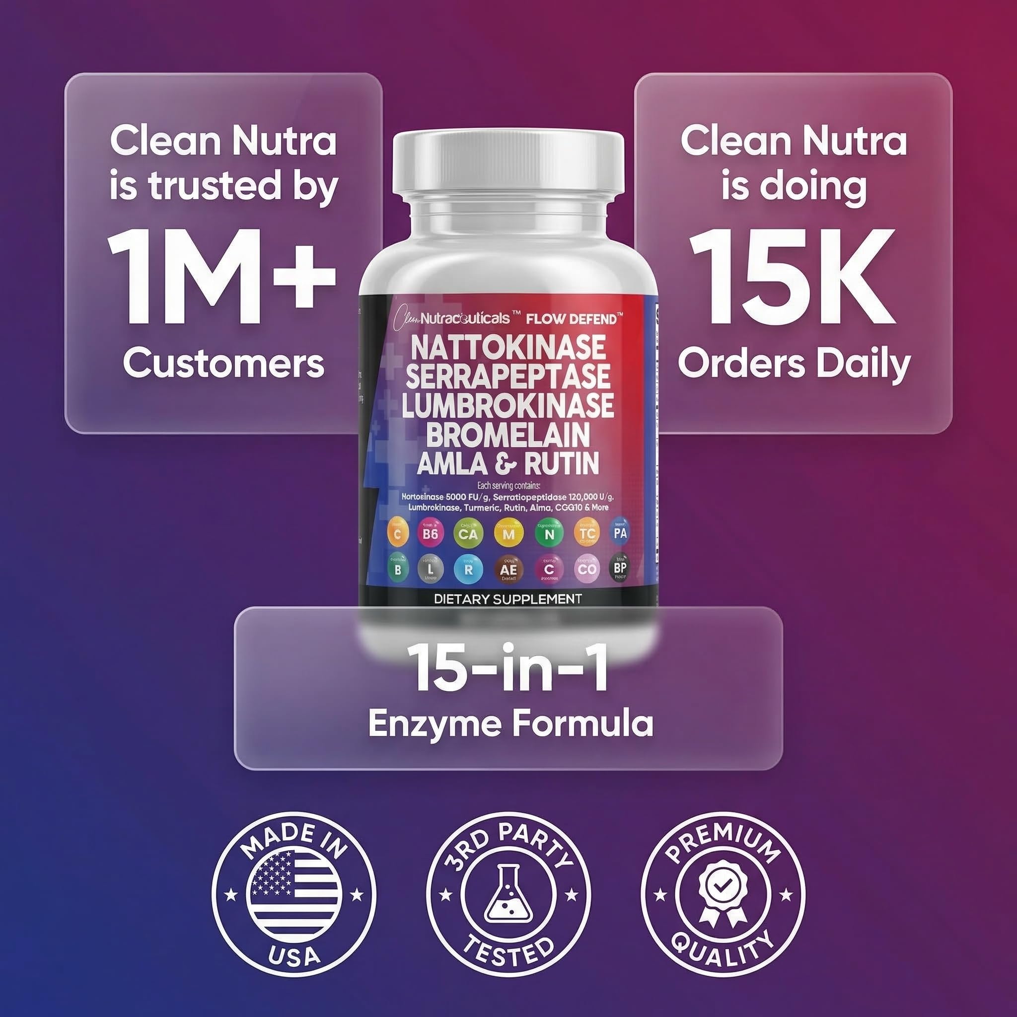 Clean Nutraceuticals cápsulas junto a regla para comparar tamaño y facilidad de uso