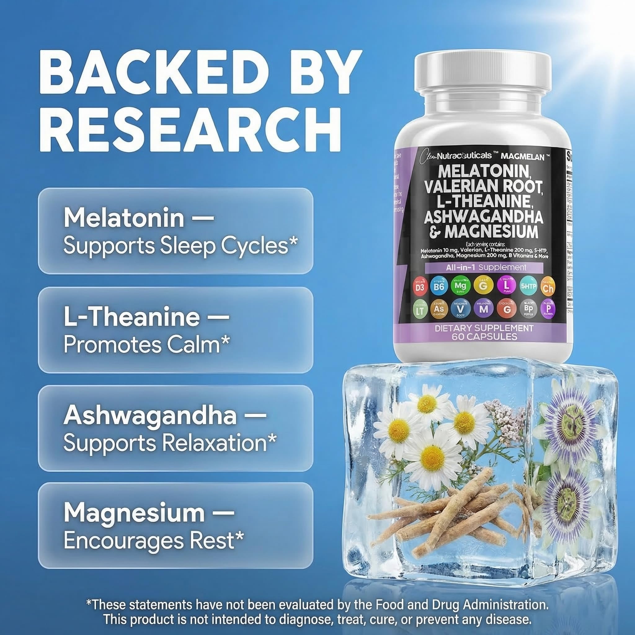 Clean Nutraceuticals etiqueta con lista de ingredientes y claridad de beneficios