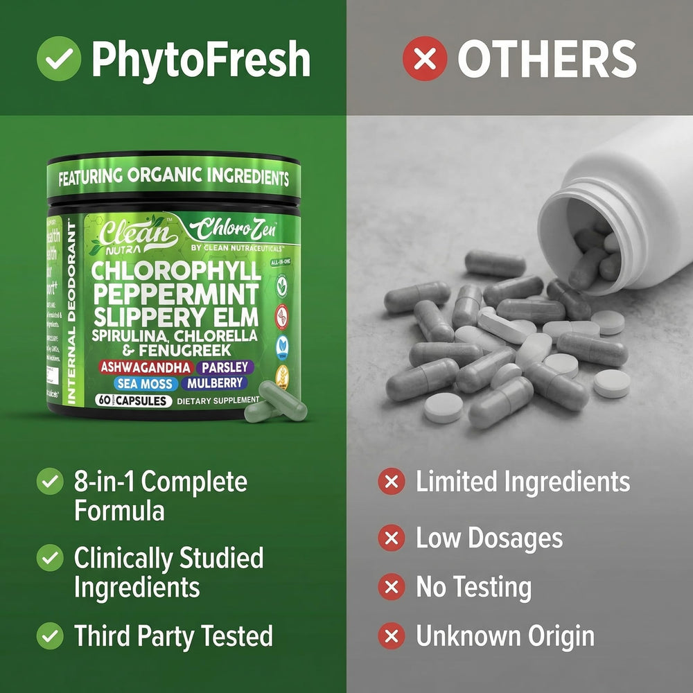 Clean Nutraceuticals frasco abierto que muestra cápsulas listas para tomar