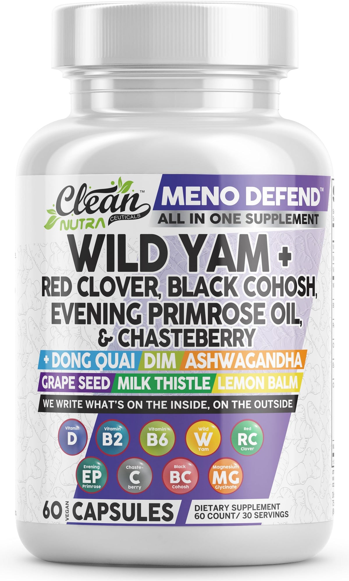 Clean Nutraceuticals frente del envase mostrando fórmula completa y uso diario