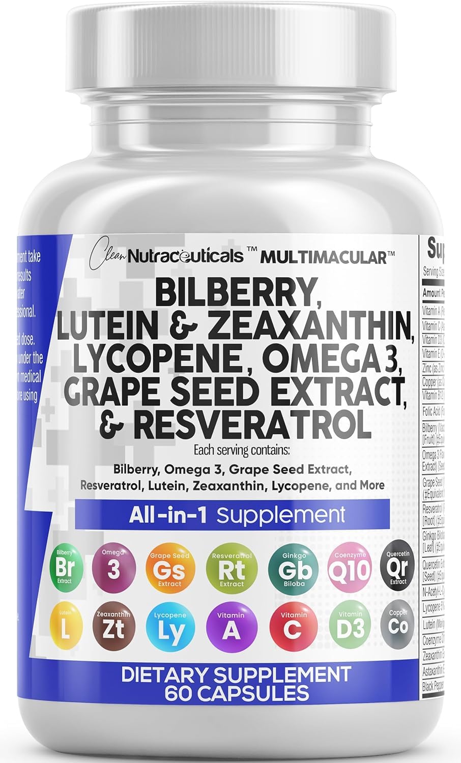 Clean Nutraceuticals frente del envase mostrando beneficios visuales