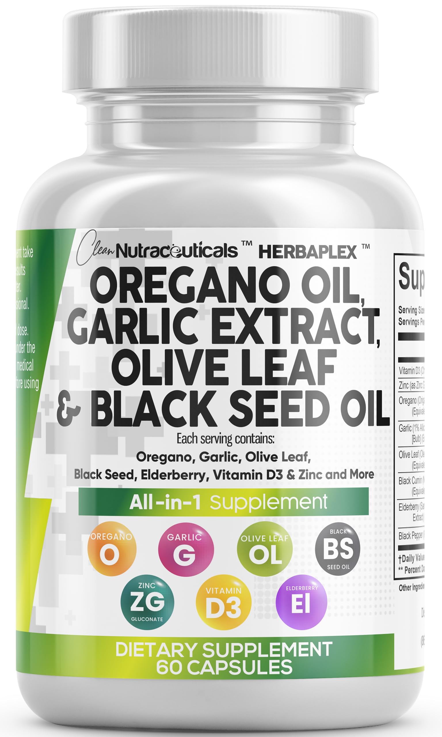 Clean Nutraceuticals empaque lateral con información nutricional legible