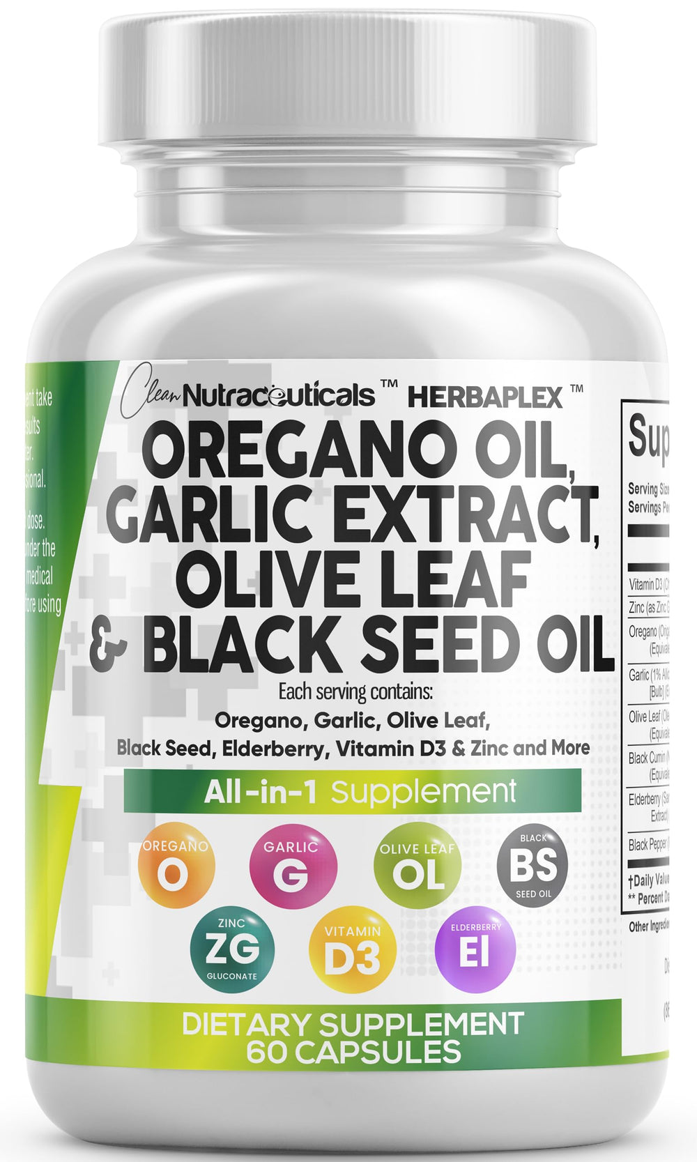 Clean Nutraceuticals frasco delantero mostrando cápsulas y marca claramente
