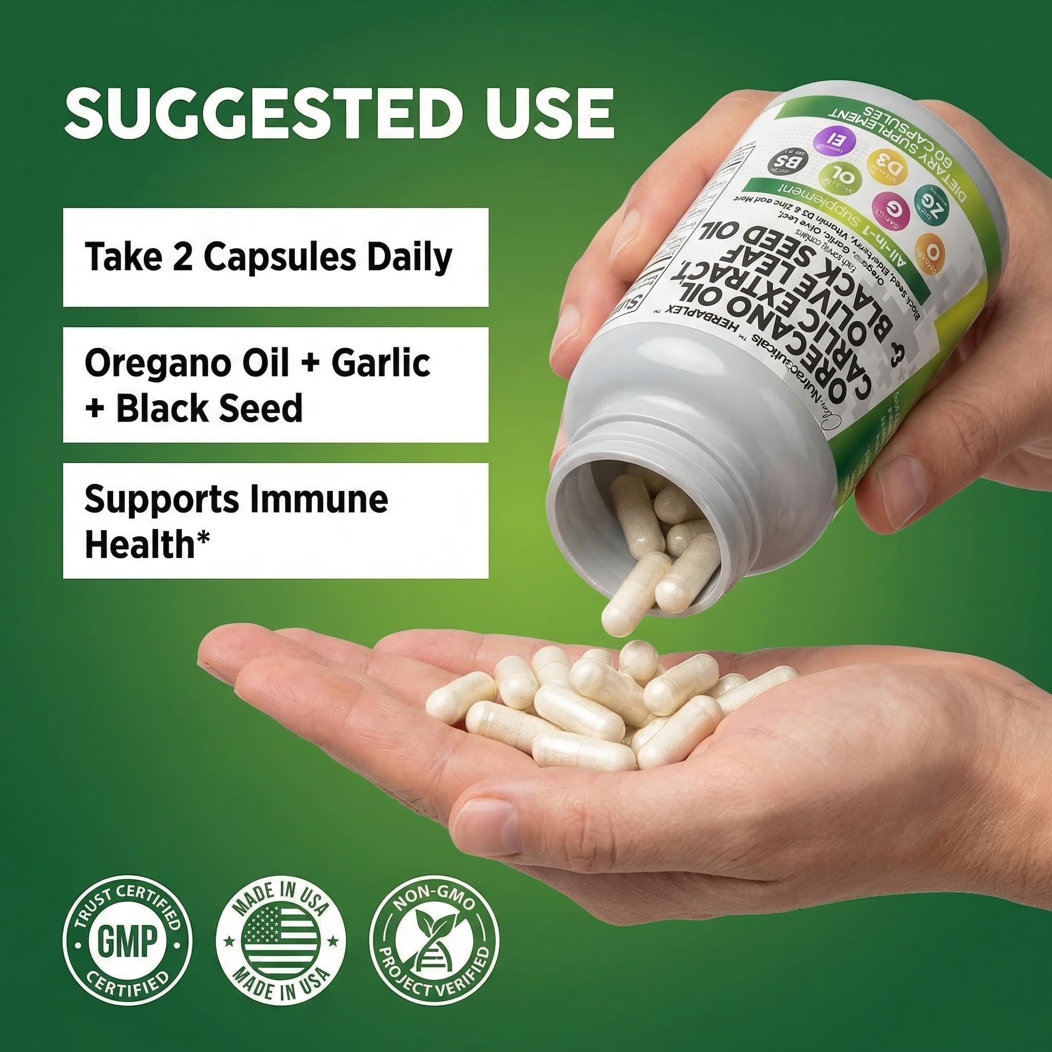 Clean Nutraceuticals cápsula junto a moneda para comparar tamaño