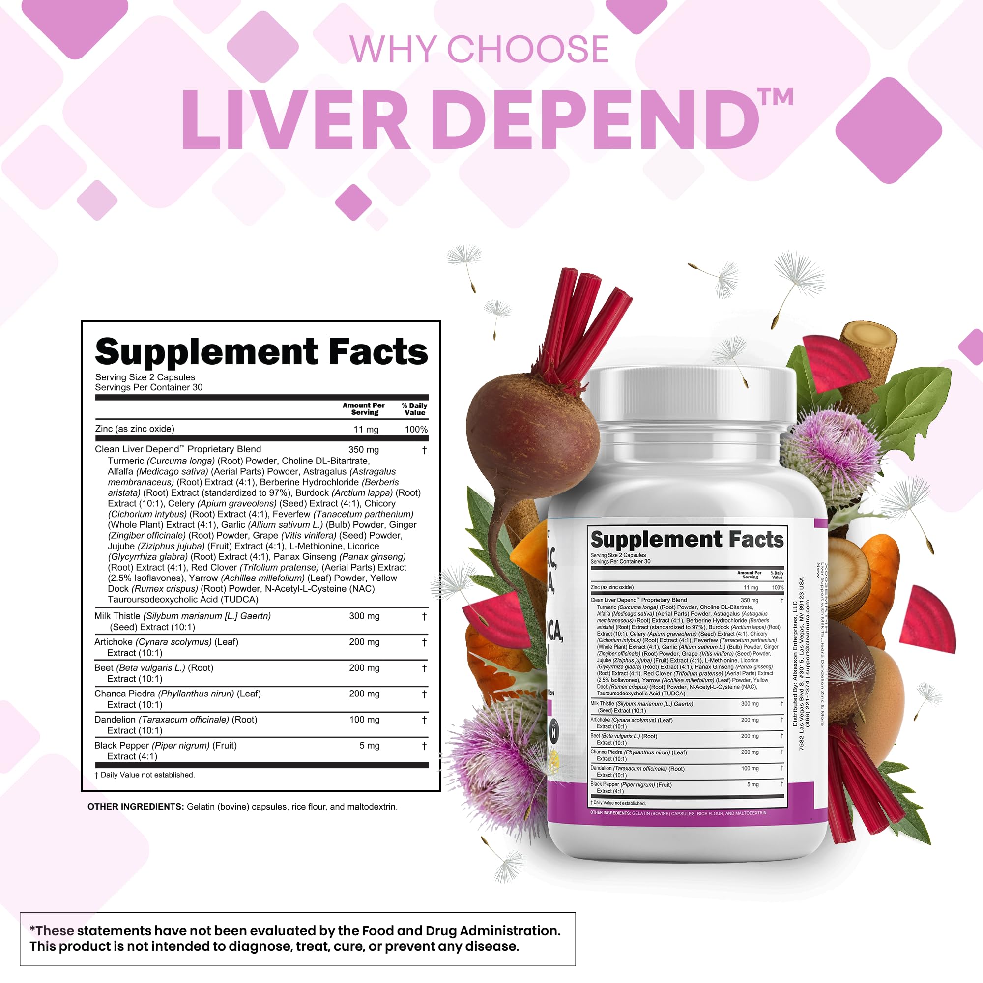 Clean Nutraceuticals mezcla de hierbas: chanca piedra y cardo mariano visibles