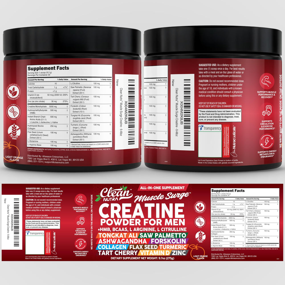 Clean Nutraceuticals etiqueta detallada con información nutricional clara