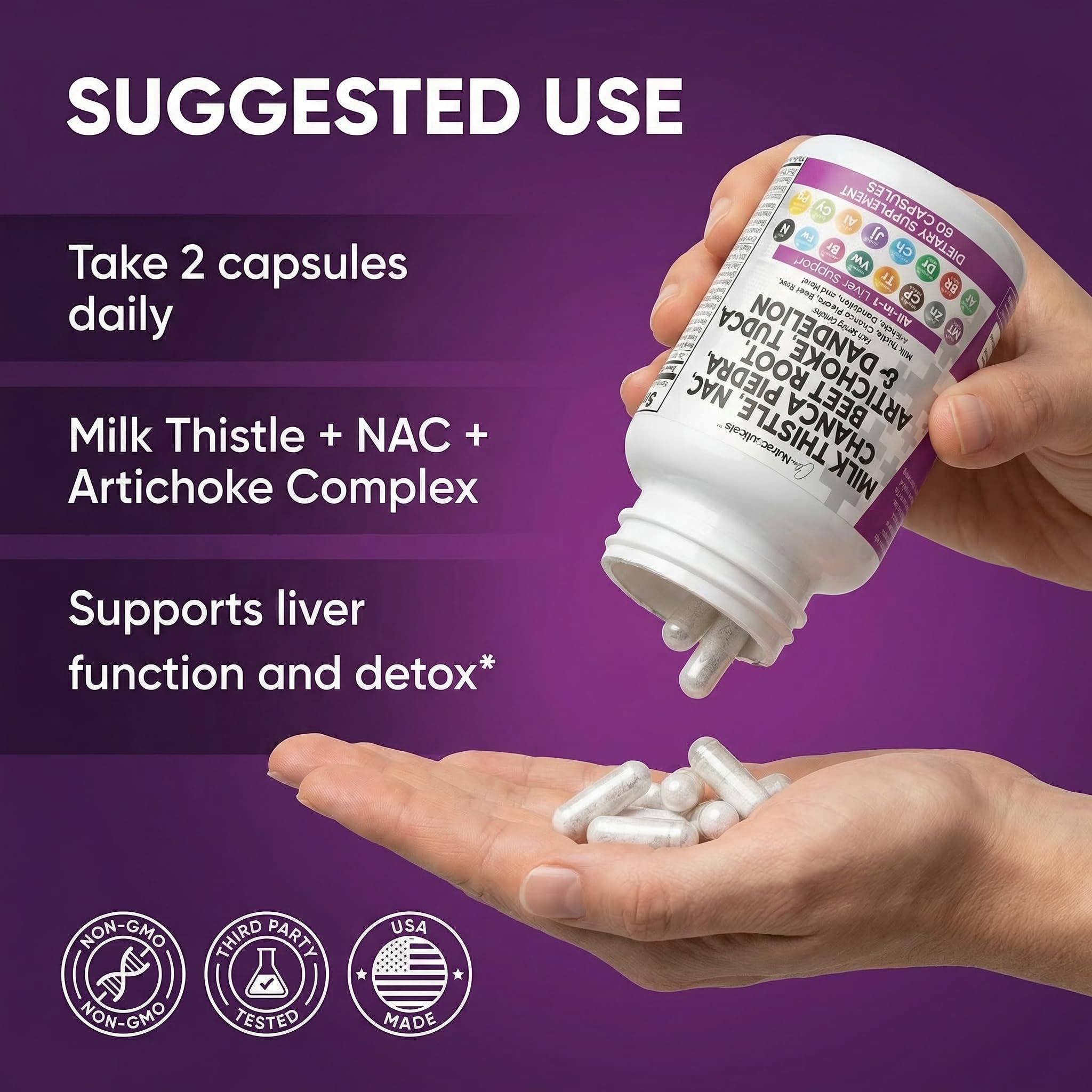 Clean Nutraceuticals dos cápsulas junto a vaso para tomar fácilmente