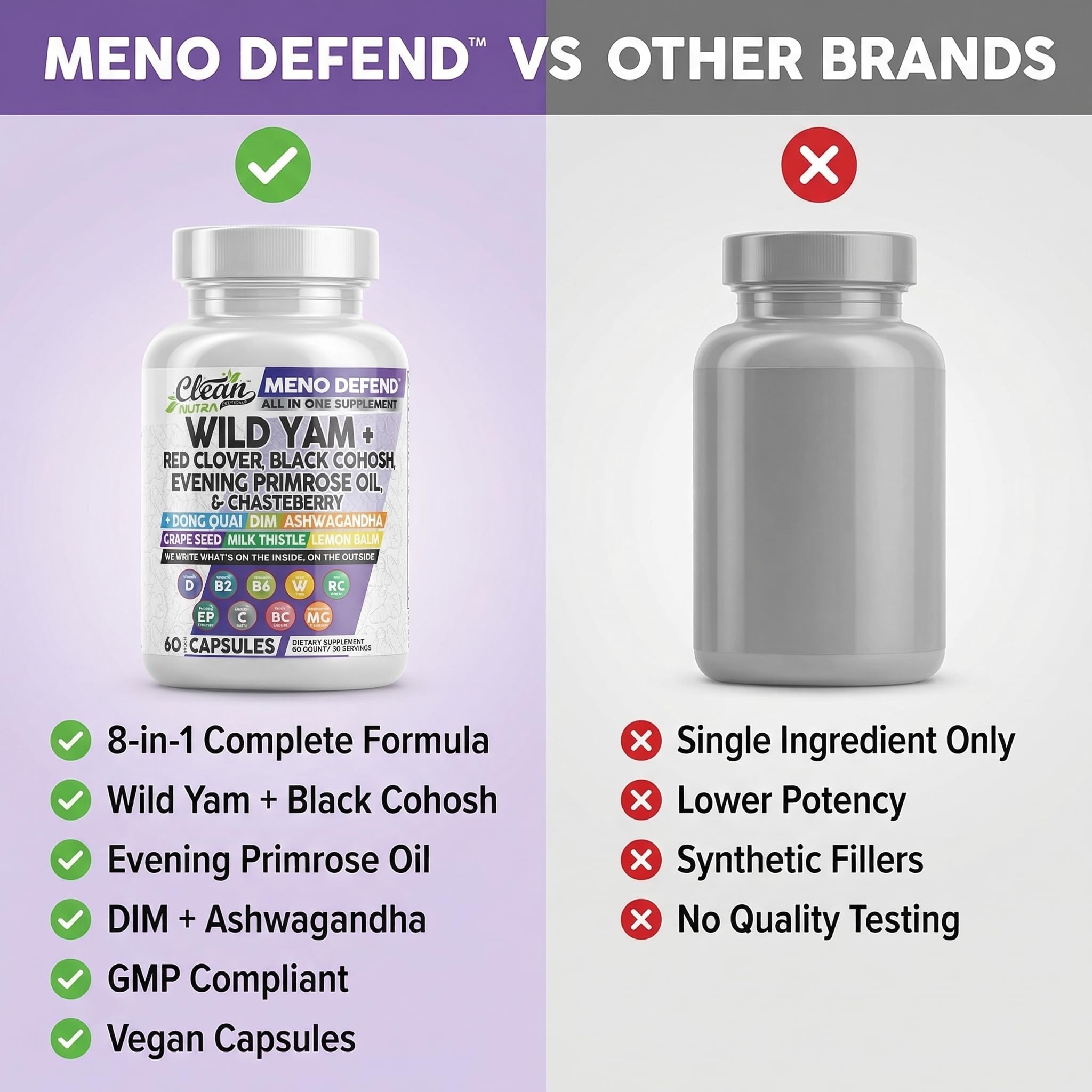 Clean Nutraceuticals primer plano de la etiqueta mostrando concentración y beneficios