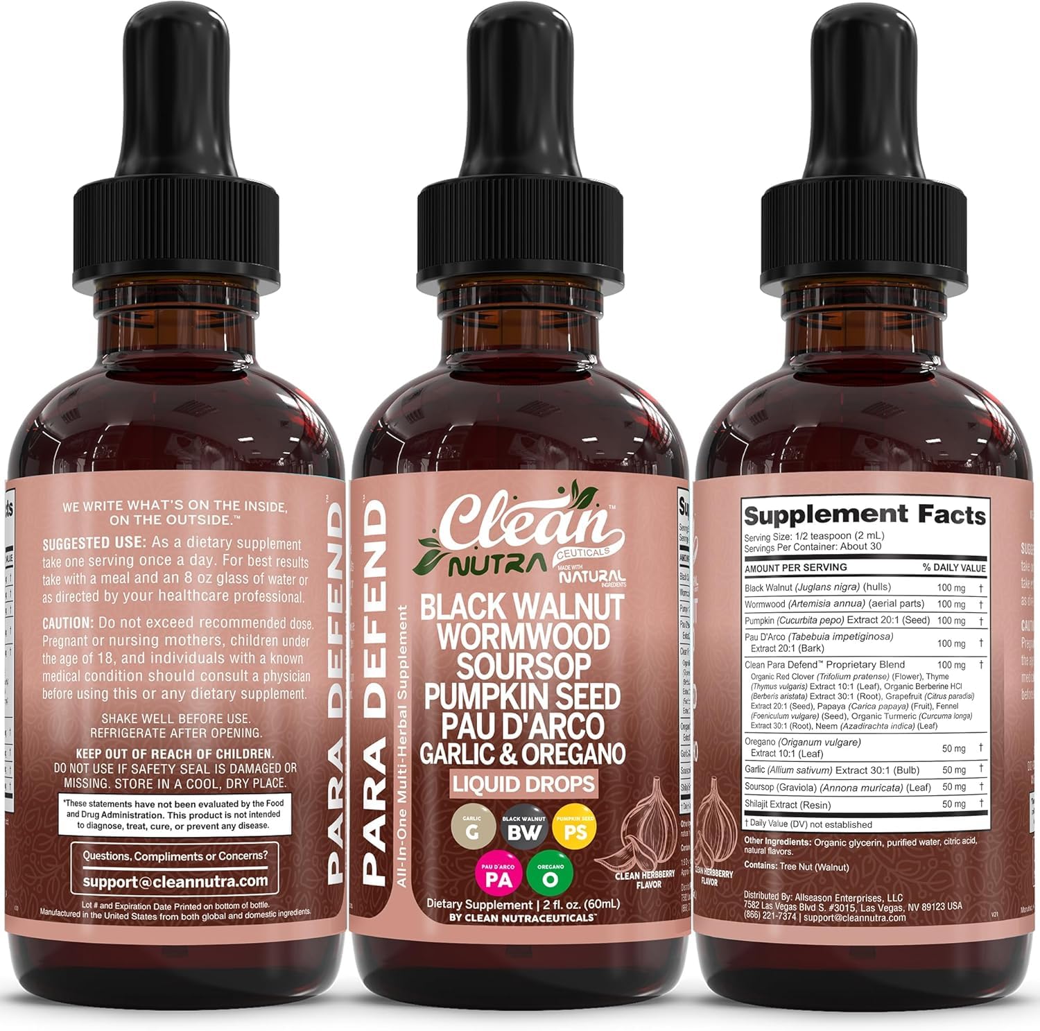 Clean Nutraceuticals frasco junto a una regla para comparar tamaño y práctica portabilidad