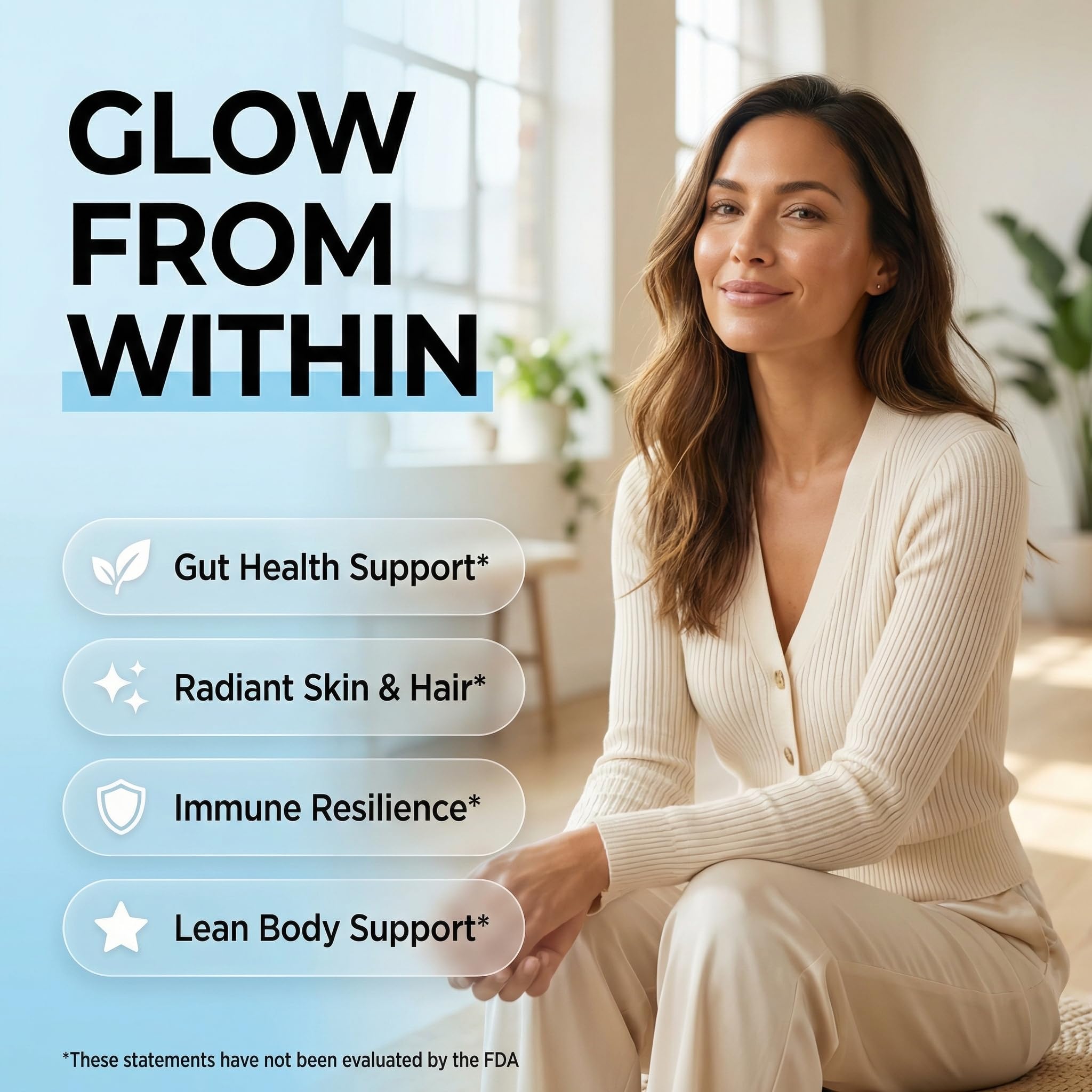 Clean Nutraceuticals primer plano de textura de polvo fino y soluble