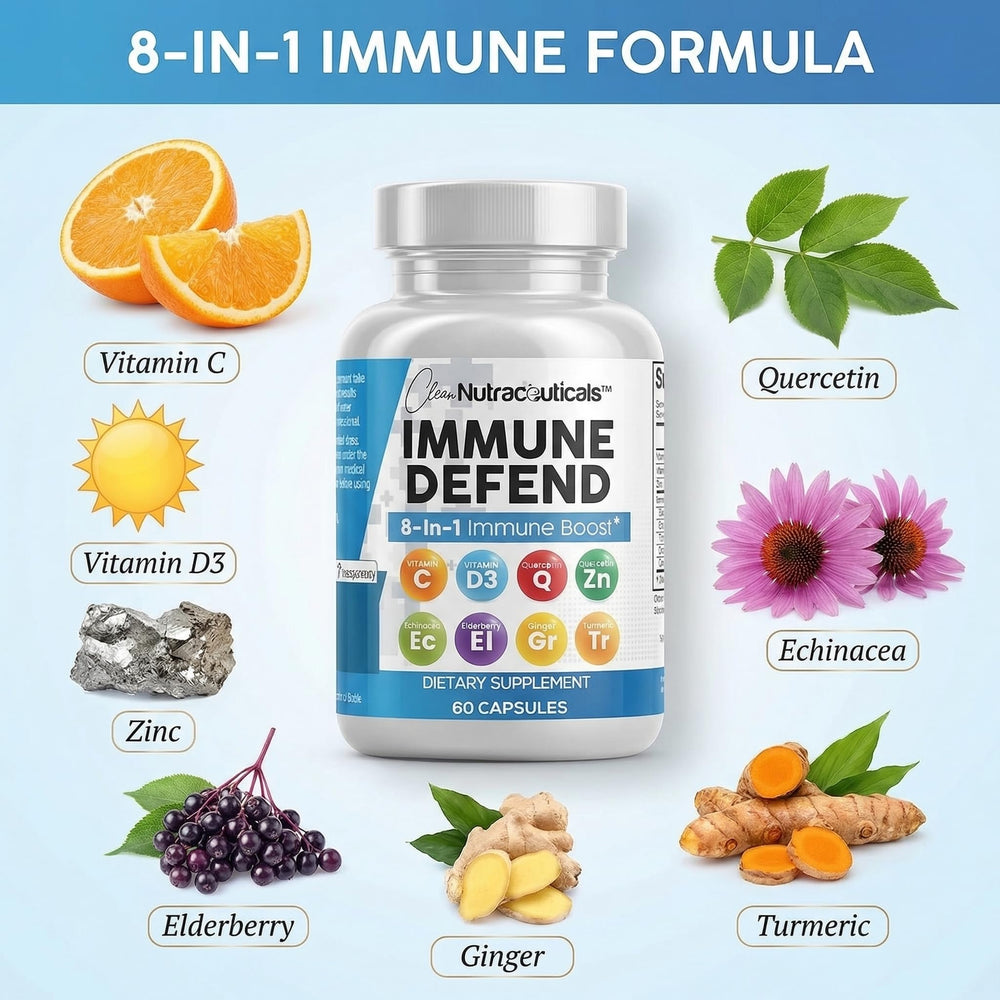 Clean Nutraceuticals frasco con 60 cápsulas ilustrando cantidad por envase
