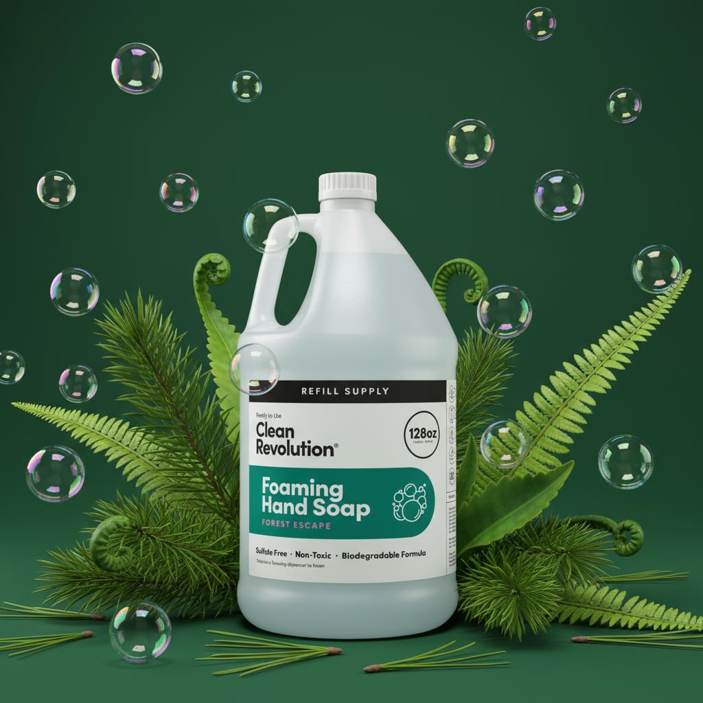 Clean Revolution galón junto a objeto para comparar tamaño y capacidad