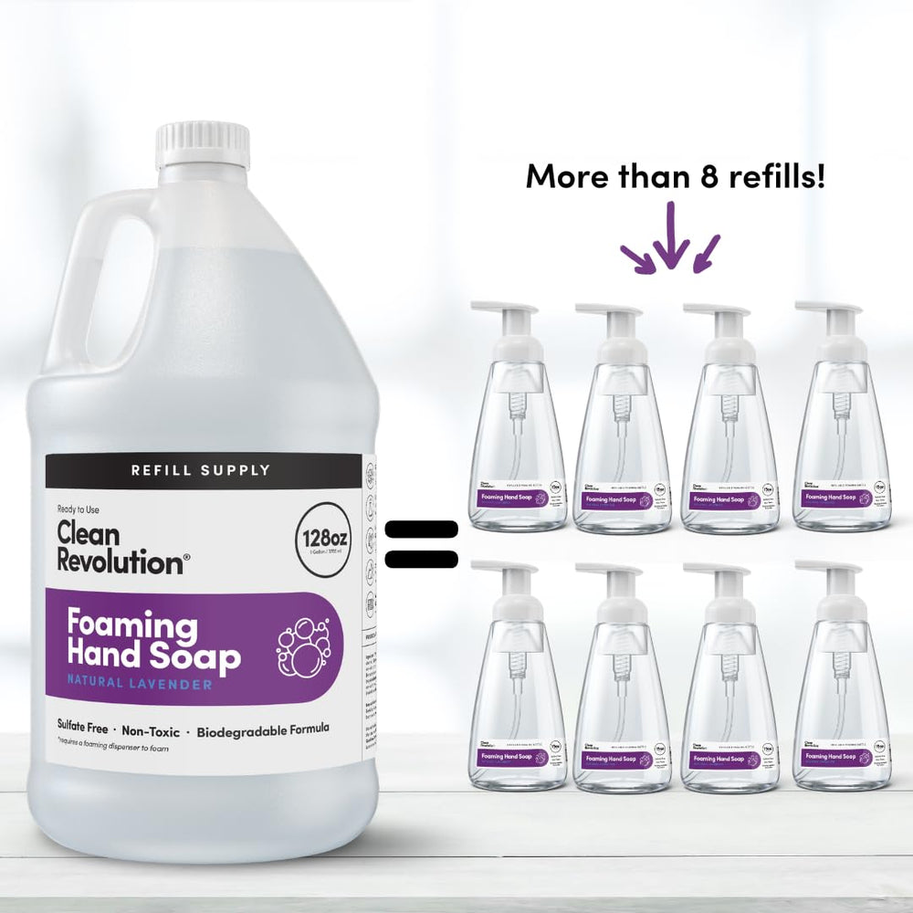 Clean Revolution en mano para mostrar volumen a granel y ahorro