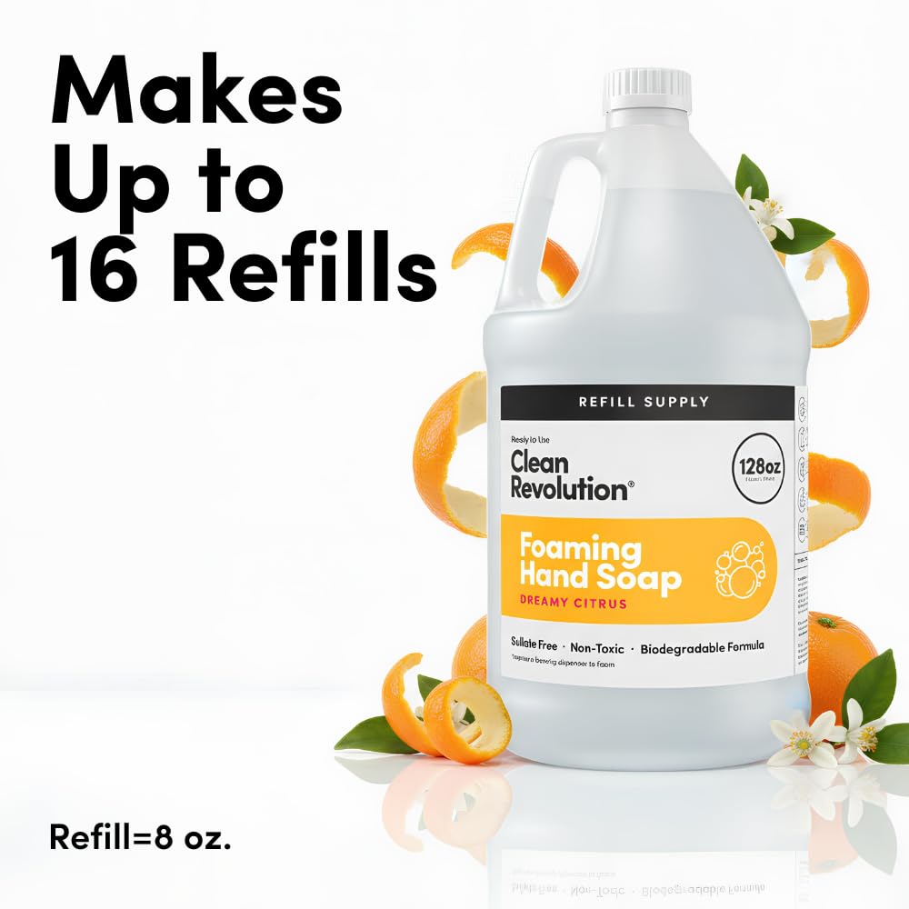 Clean Revolution etiqueta en primer plano con aroma Dreamy Citrus claro