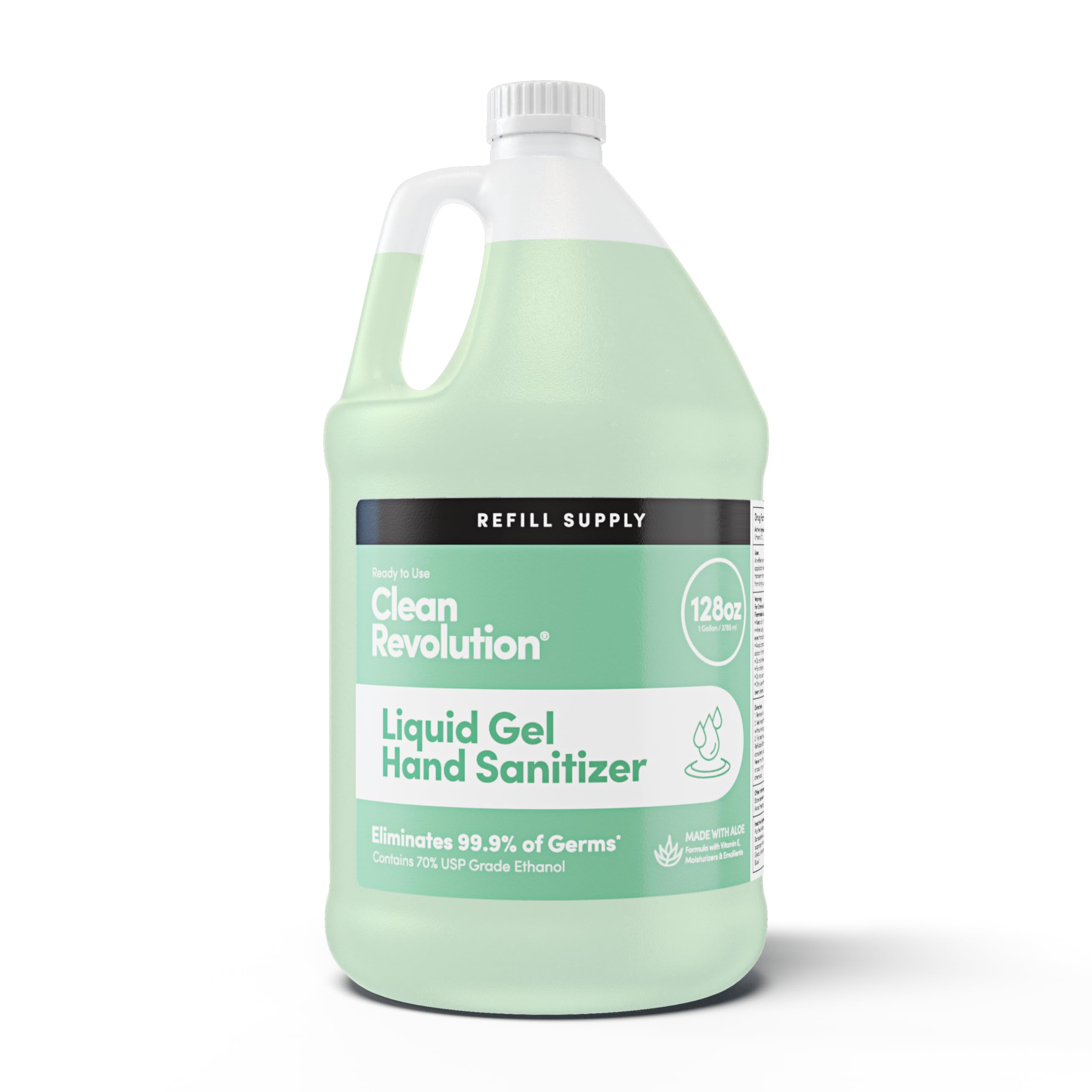 Clean Revolution envase frontal 128 oz mostrando tamaño y ahorro