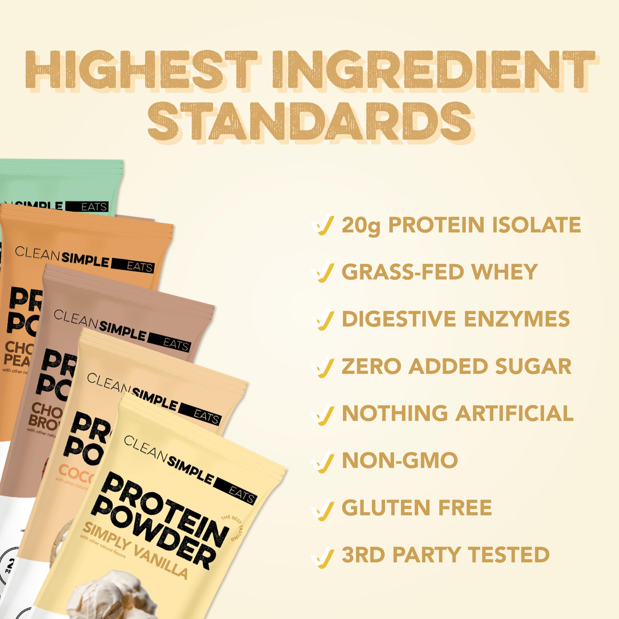 Clean Simple Eats sobre en mano muestra tamaño porción y portabilidad práctica