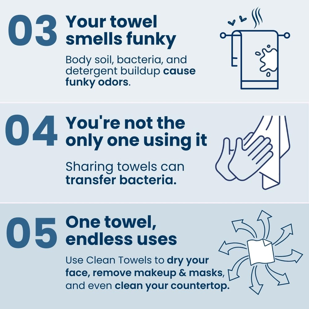 CLEAN SKIN CLUB toalla en mano para comparar tamaño XL práctico