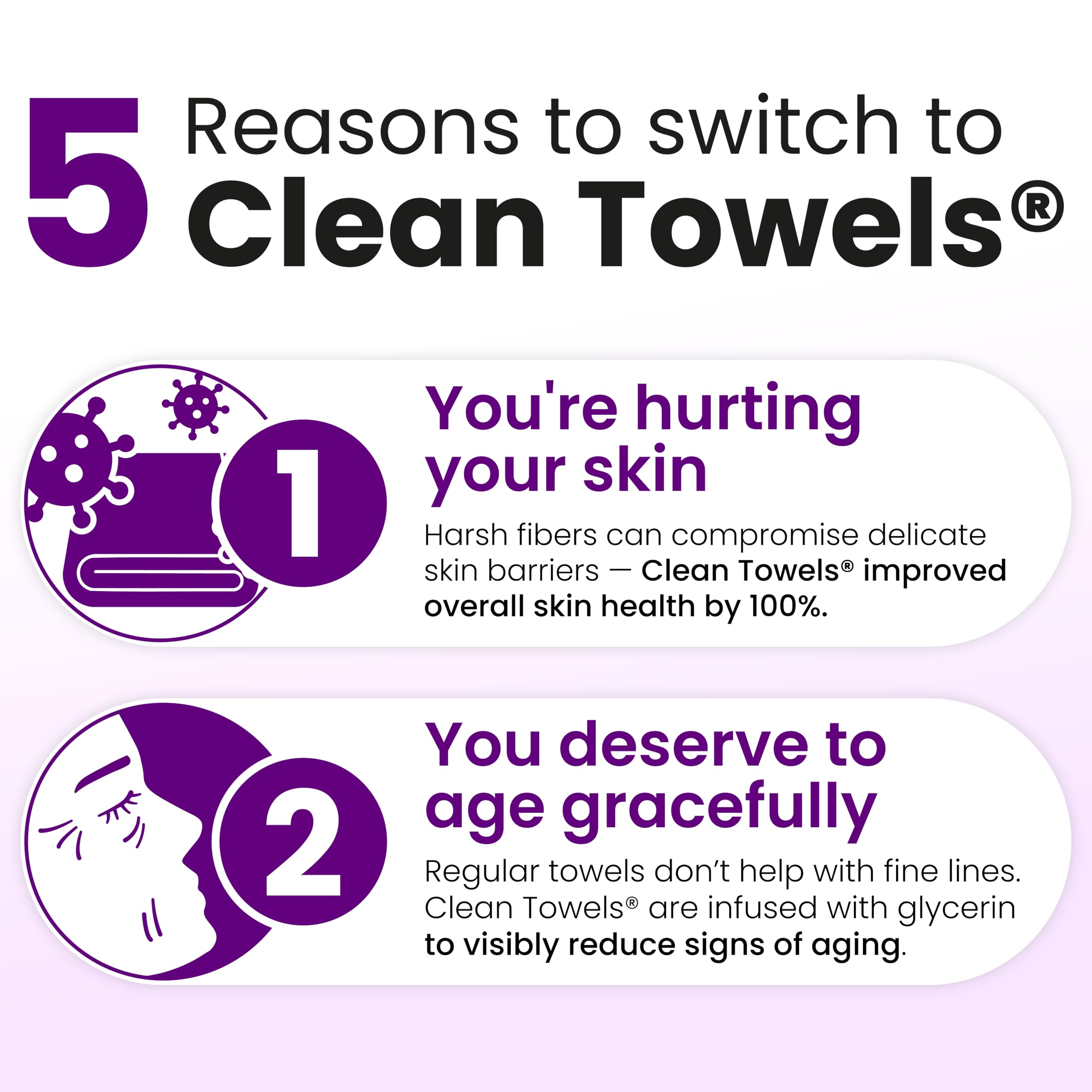 CLEAN SKIN CLUB toalla sobre rostro para comparación de tamaño, cobertura XL