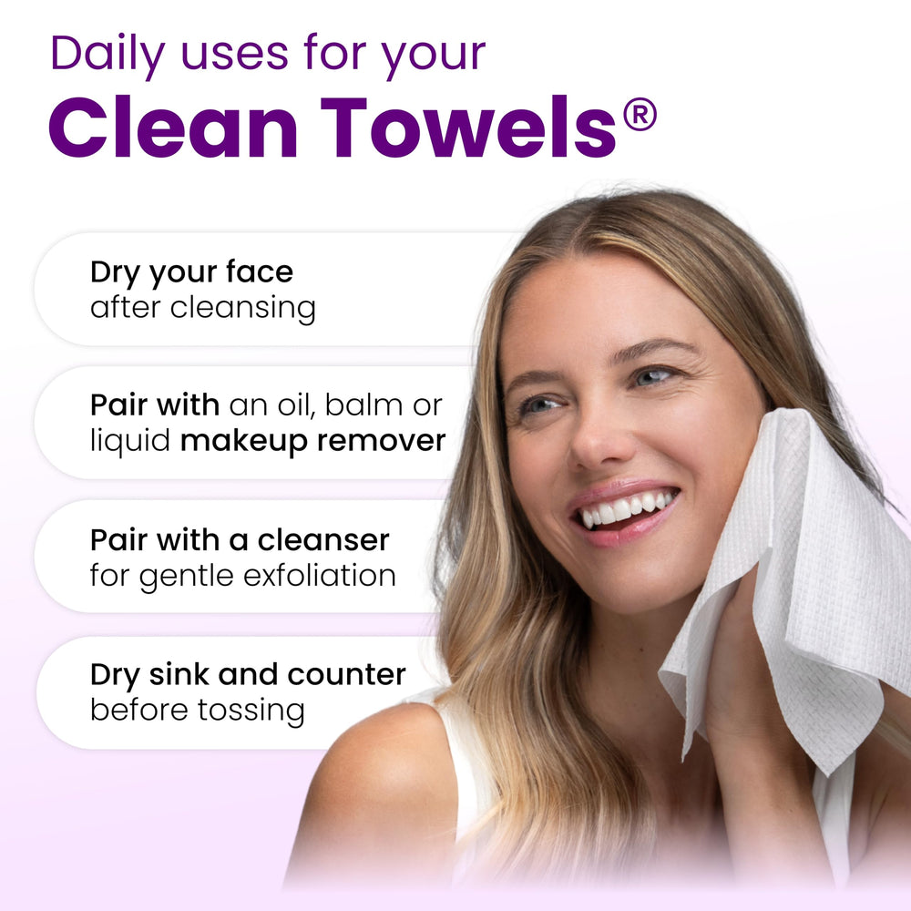 CLEAN SKIN CLUB ambiente de baño luminoso con toallas, rutina elegante
