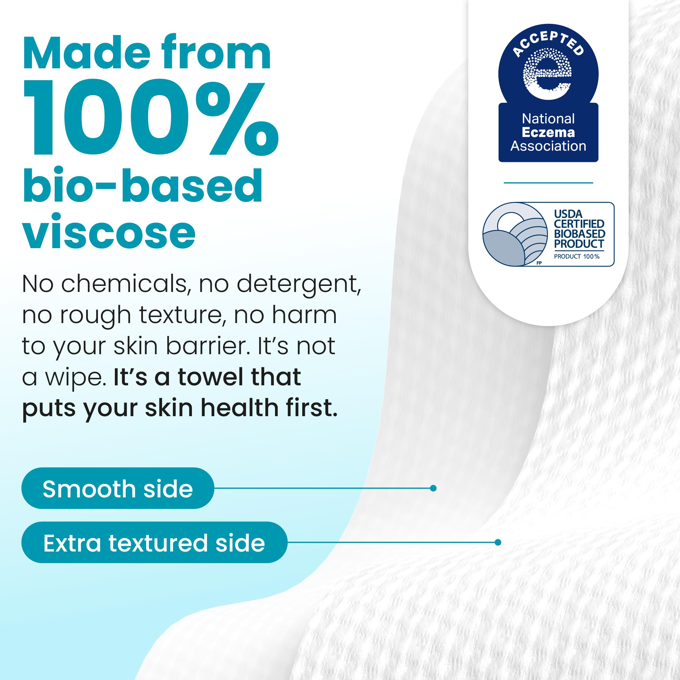 CLEAN SKIN CLUB una toallita siendo extraída del paquete, fácil acceso