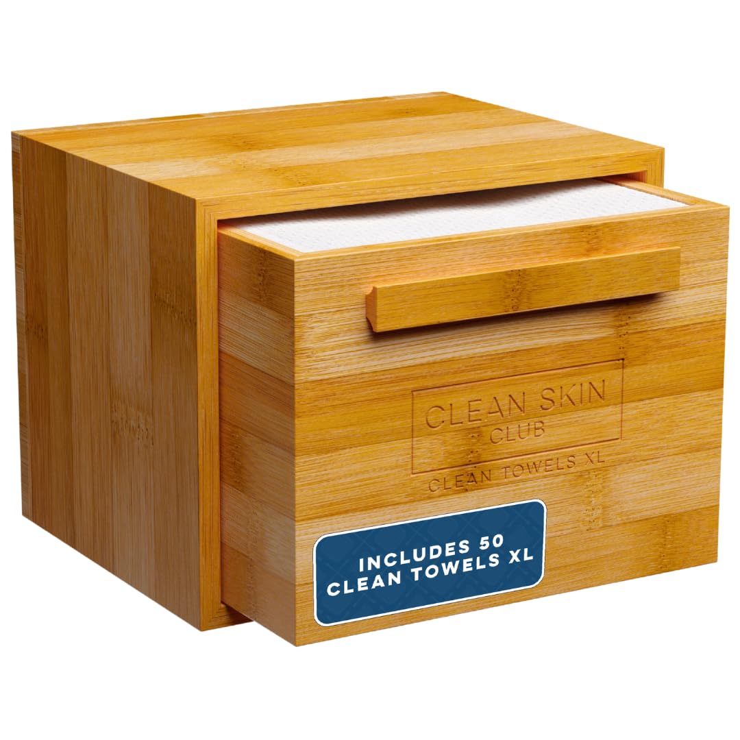 CLEAN SKIN CLUB dispensador Luxe Bamboo frontal elegante y ahorra espacio
