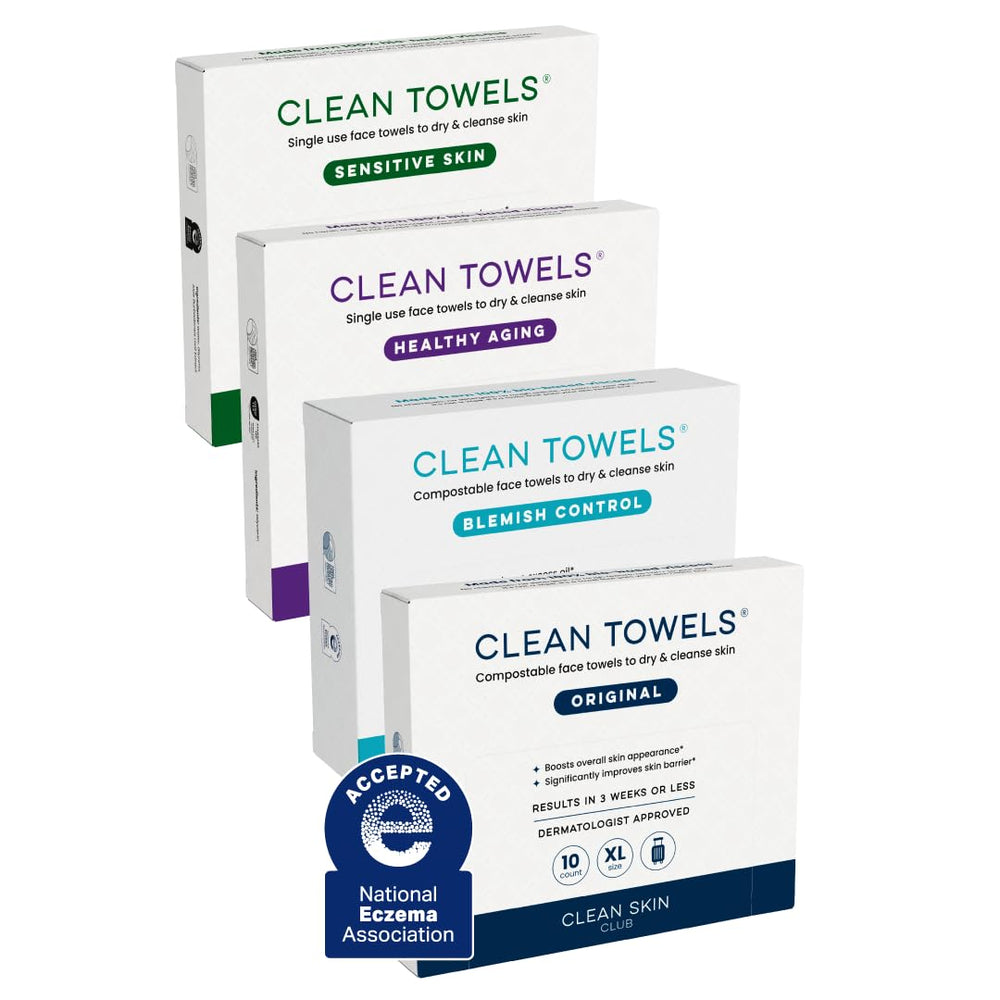 Clean Skin Club pack frontal mostrando los cuatro packs y beneficio de variedad