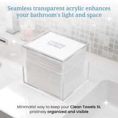CLEAN SKIN CLUB vista superior con toallitas Clean Towels XL dentro, extracción fácil