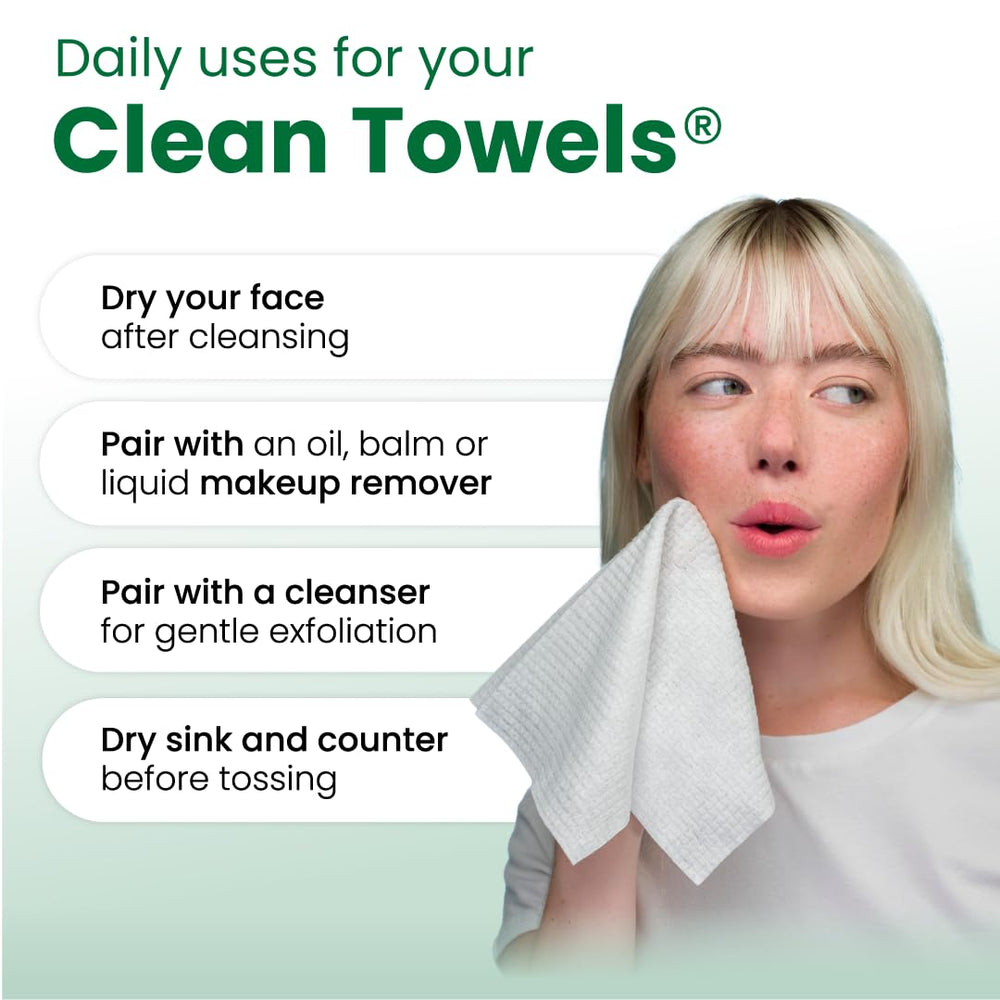 CLEAN SKIN CLUB toallas en bolso de viaje mostrando conveniencia portable