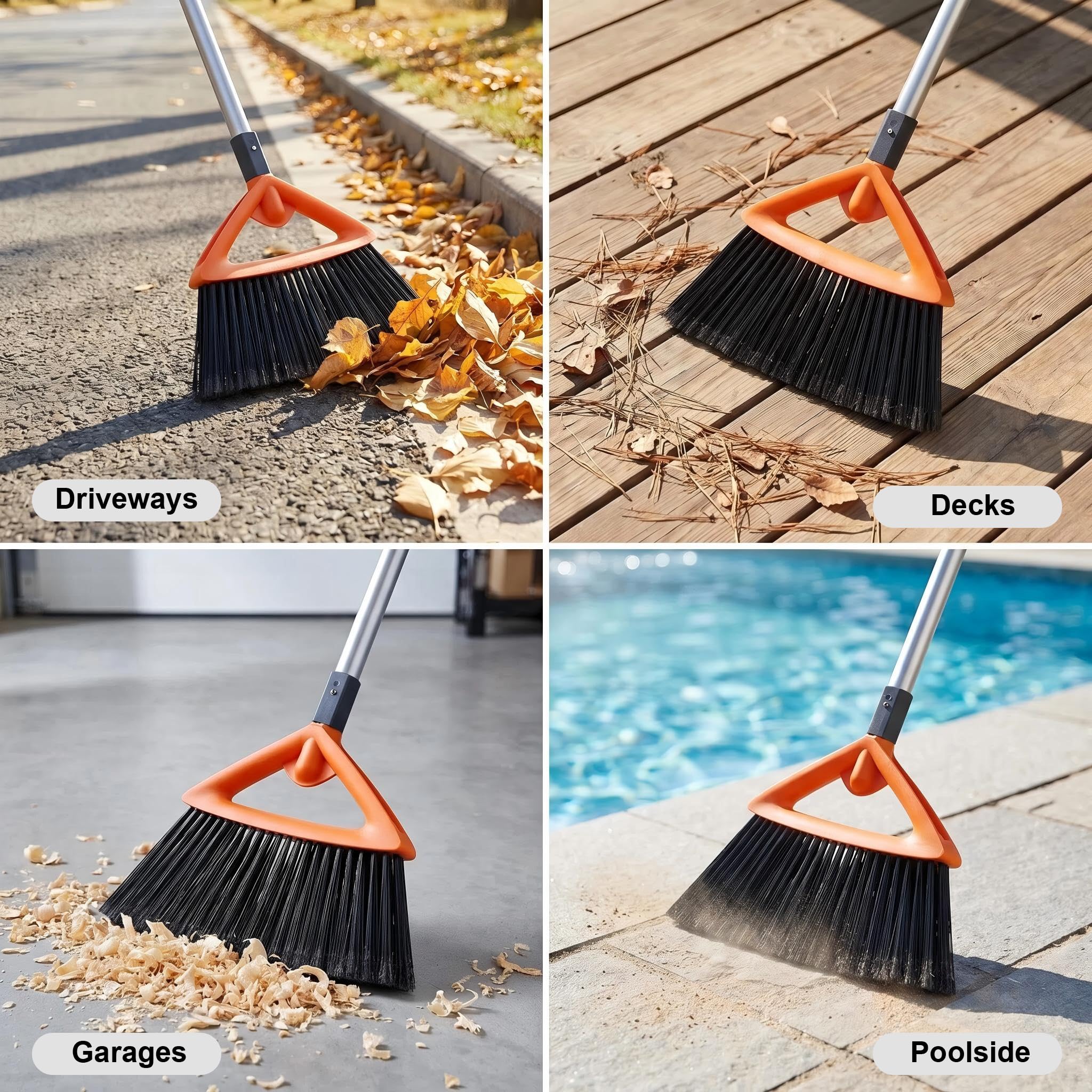 cleanhome escoba barriendo grava y piedras rendimiento pesado