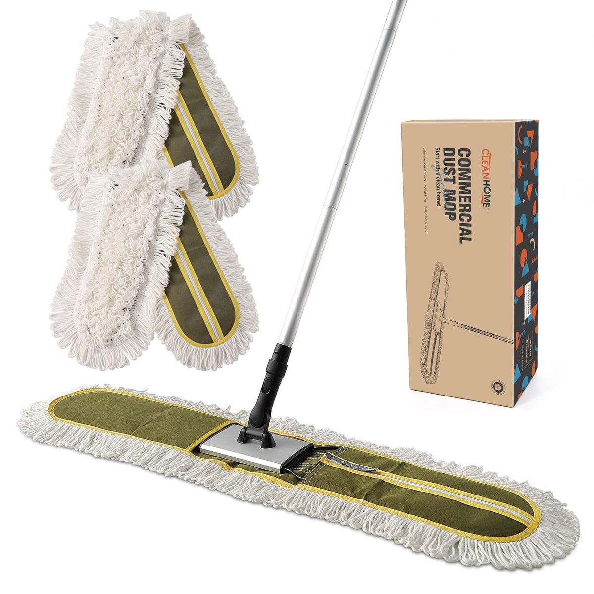 CLEANHOME mopa comercial frontal mostrando la cabeza ancha y acabado profesional