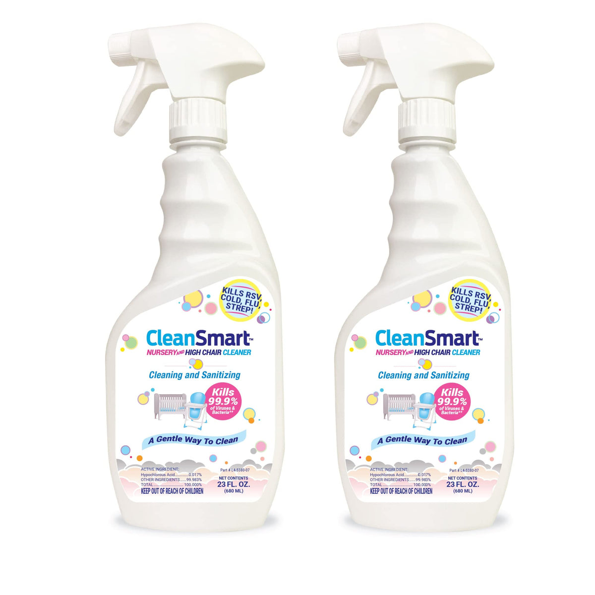 CleanSmart envase frontal pack doble mostrando etiqueta clara y uso familiar