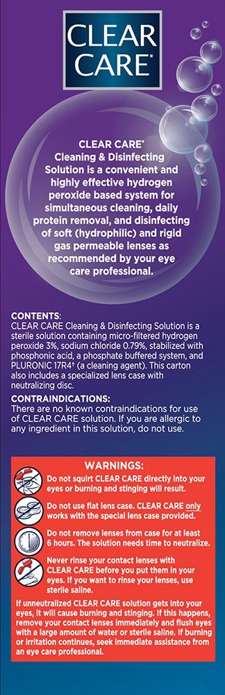 Clear Care comparación de tamaño de botella para entender volumen práctico