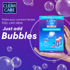 Clear Care gota de solución mostrando textura clara y limpieza eficaz