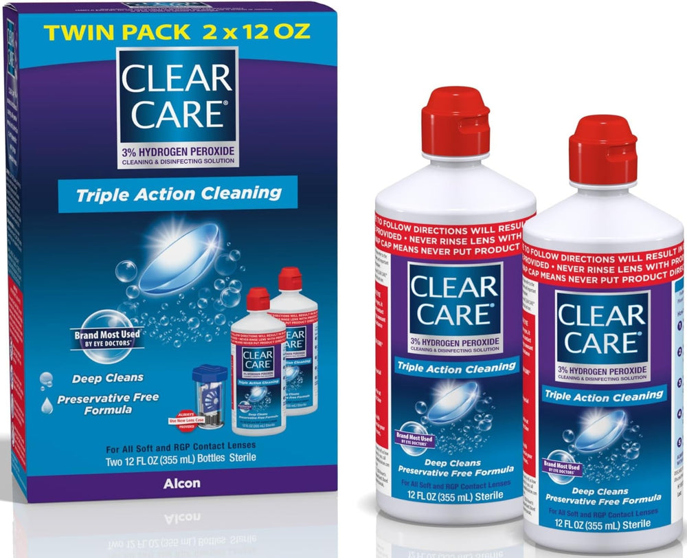 Clear Care frente del empaque mostrando el pack doble y sus beneficios claros