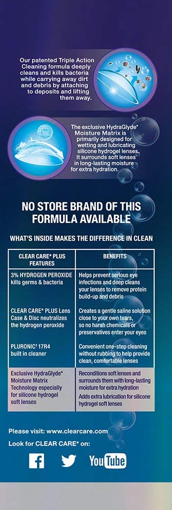 Clear Care comparación de tamaño de la botella para llevar y almacenamiento práctico