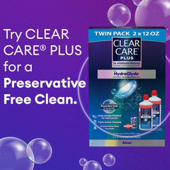Clear Care detalle del disco de platino que neutraliza solución en seis horas
