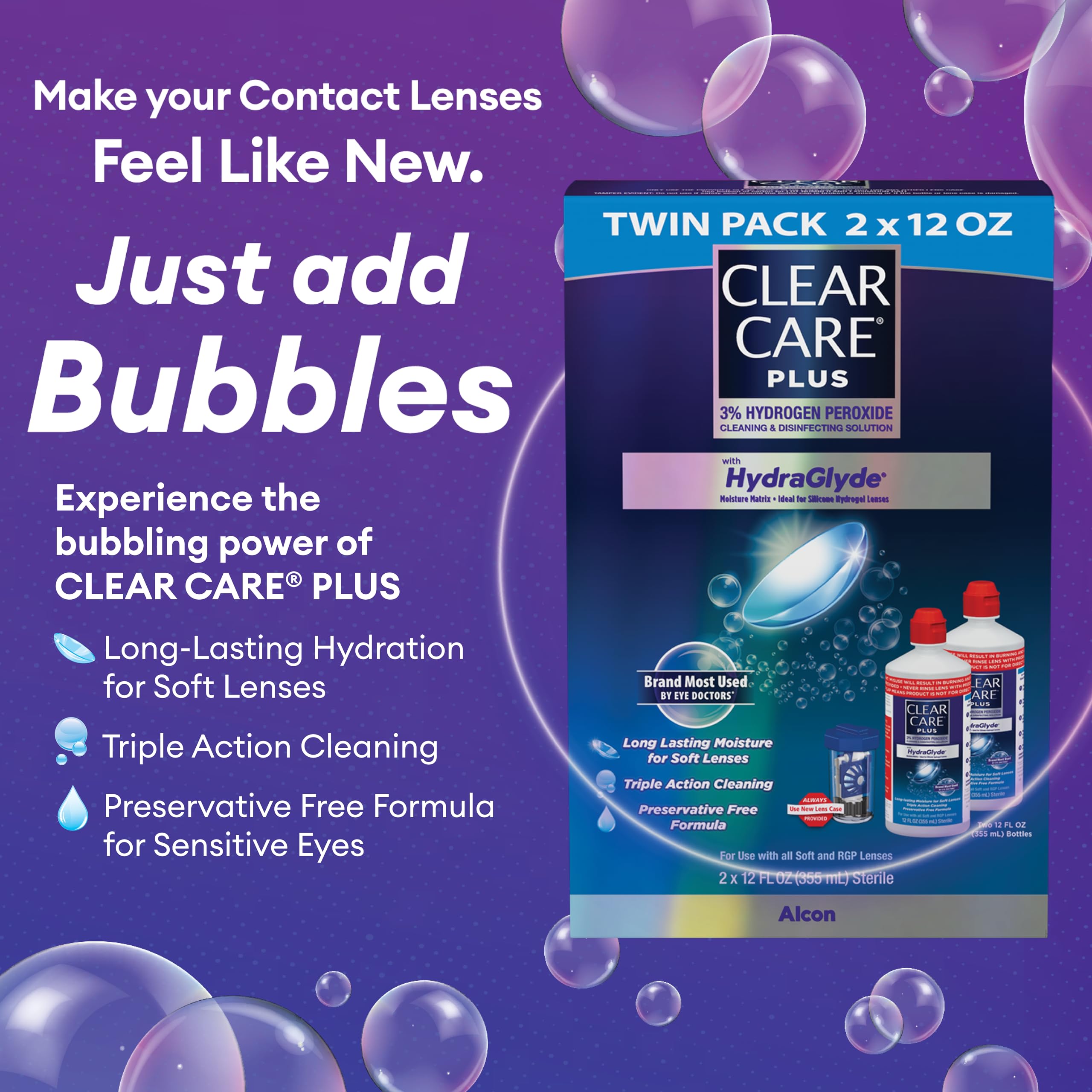 Clear Care etiqueta con ingredientes y instrucciones para seguridad y orientación