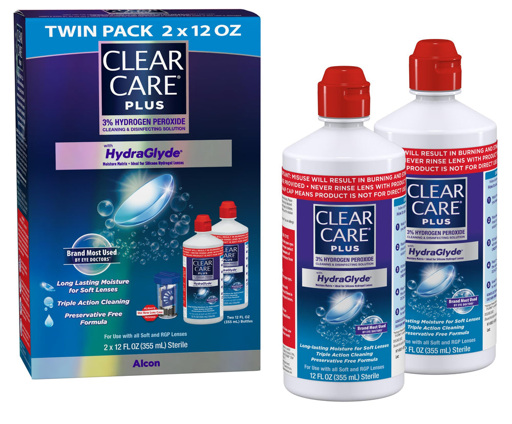 Clear Care envase frontal mostrando presentación de 12 oz y beneficio limpieza profunda
