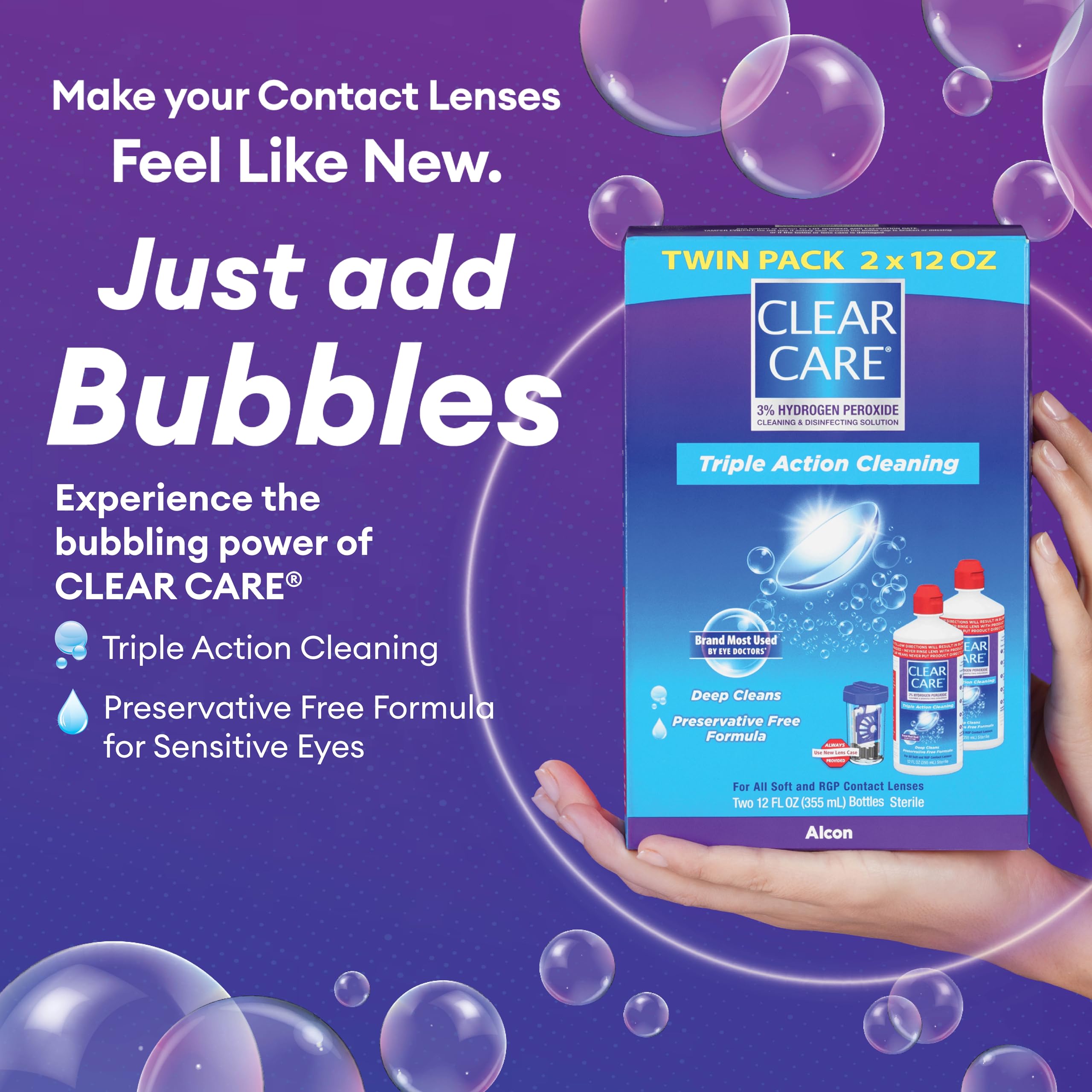 Clear Care uso nocturno junto a almohada para una rutina segura y cómoda