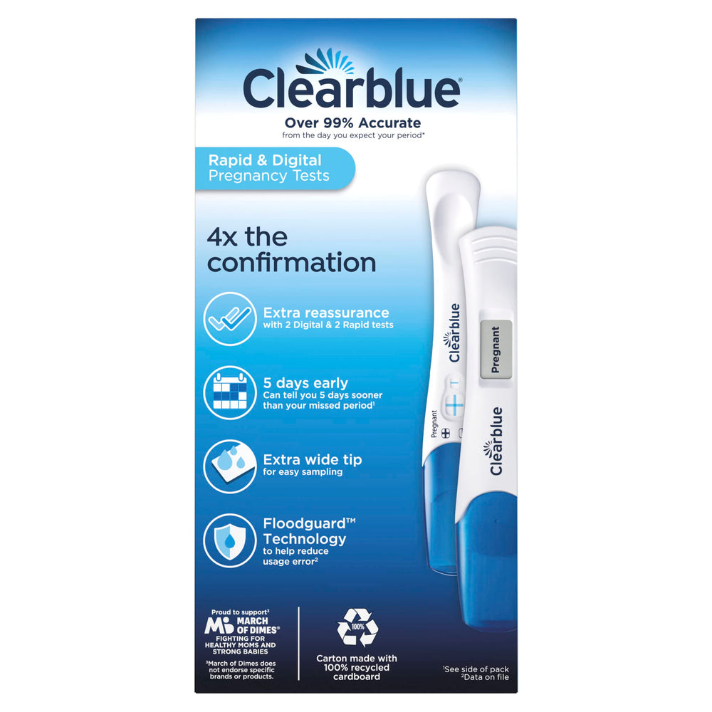 Clearblue prueba digital con pantalla y cuenta regresiva para lectura clara