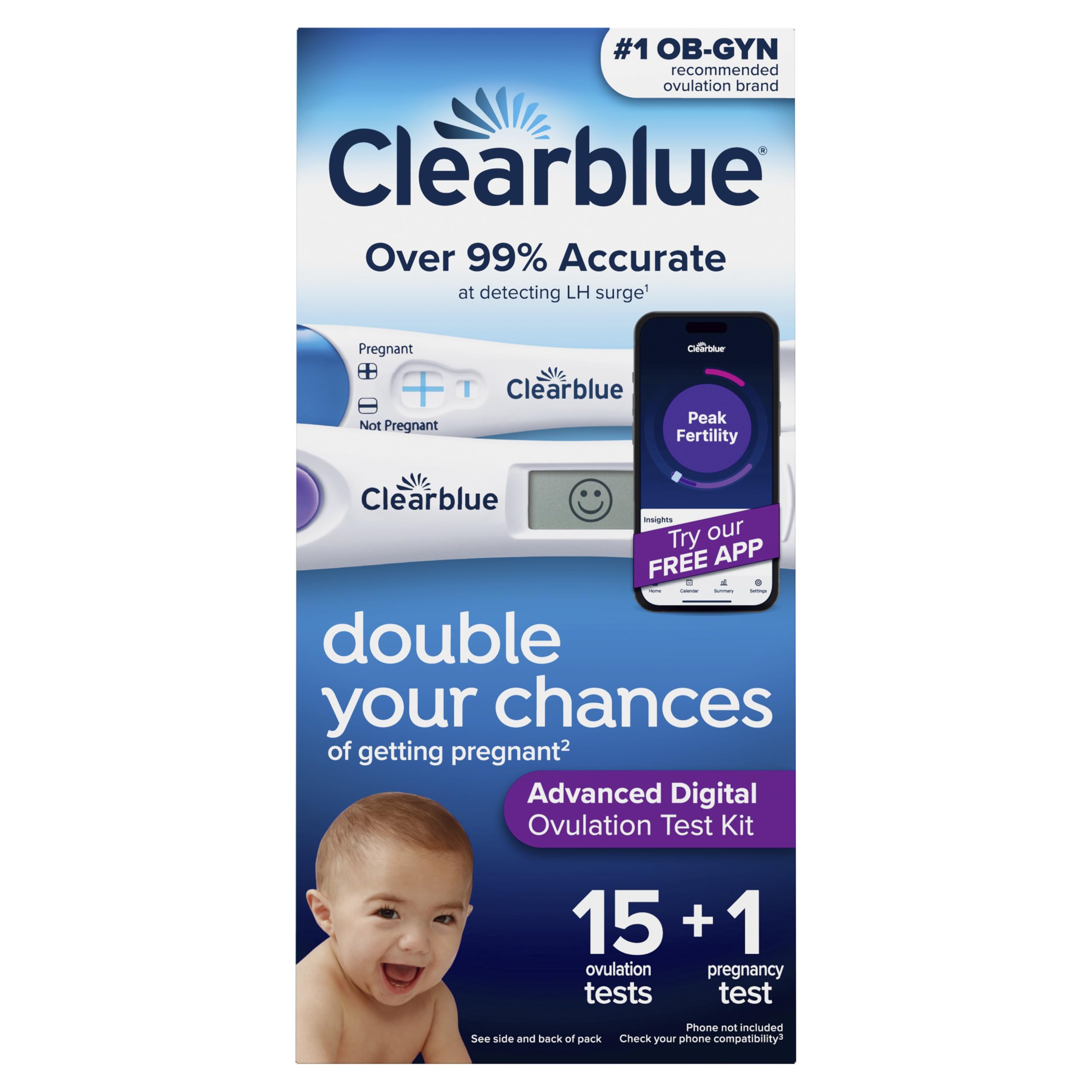 Close-up de tira Clearblue con textura reactiva para lecturas fiables