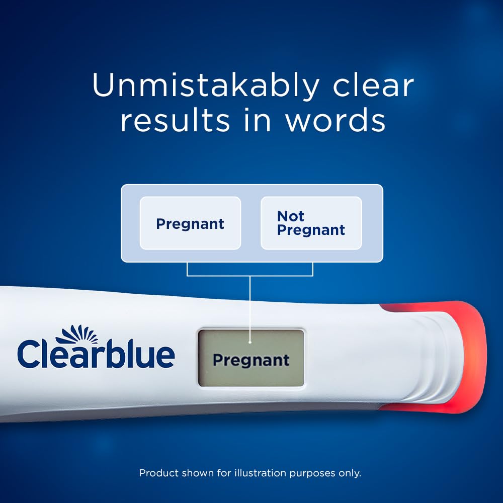 Clearblue paquete abierto con las tres pruebas incluidas visible