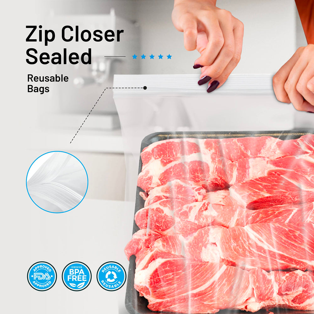 CLEARWARE cierre zip hermético en primer plano para protección