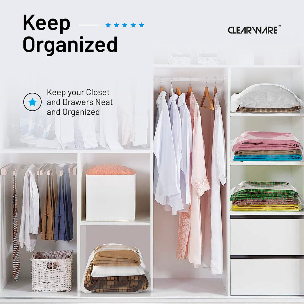 CLEARWARE bolsa en congelador protegiendo alimentos y evitando humedad